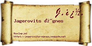 Jagerovits Ágnes névjegykártya